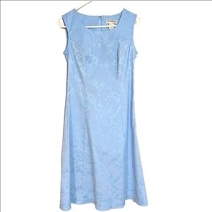 NorthStyle Dress Sleeveless Damask Blue Women's Size‎ 6 Stretch Washable Zipper